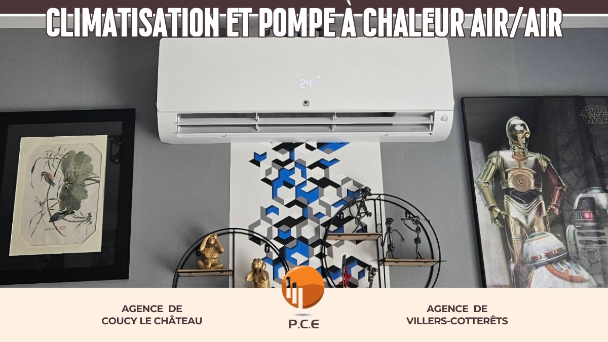 Installation d’une climatisation réversible pompe à chaleur air/air par PCE dans l’Aisne