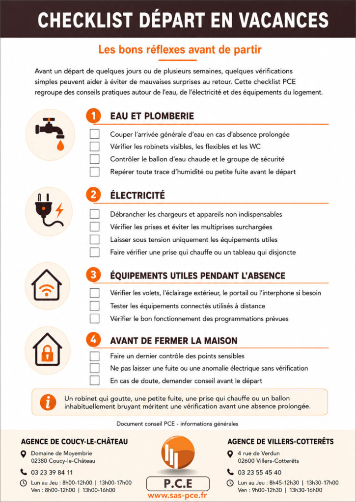 checklist-depart-vacances-pce - SAS PCE Coucy-le-Château & Villers-Cotterêts